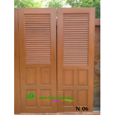 ประตูห้องน้ำไม้สัก รหัส  N06